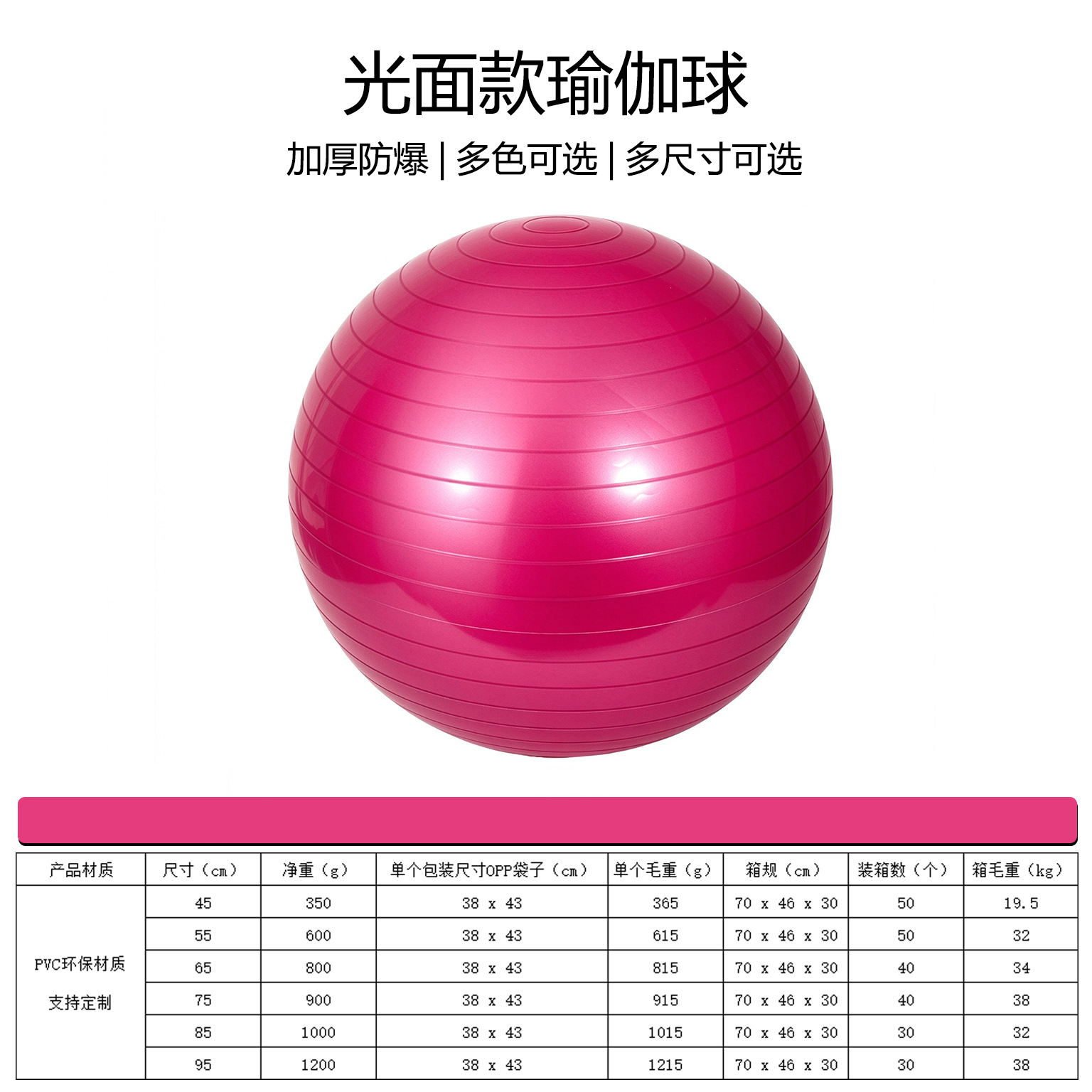 Pelota de Yoga Antiexplosión de PVC Inflable para Yoga y Fitness en Casa image 12