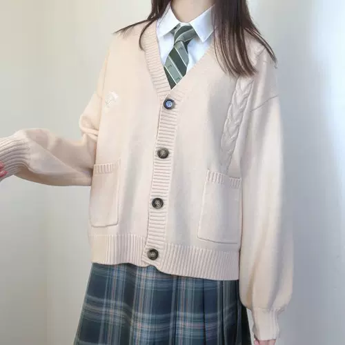日系原创JK基础款毛衣开衫外套女早秋学院风制服校供百搭针织长袖