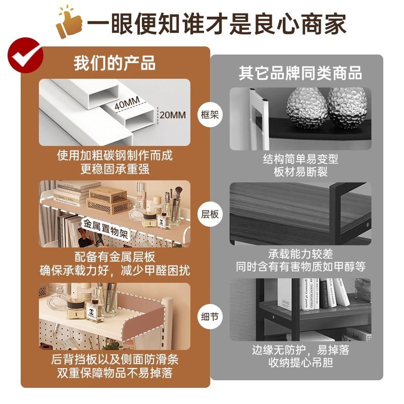 桌上书架洞洞板桌面书桌置物架学习桌电脑桌夹式多层收纳架儿童|undefined
