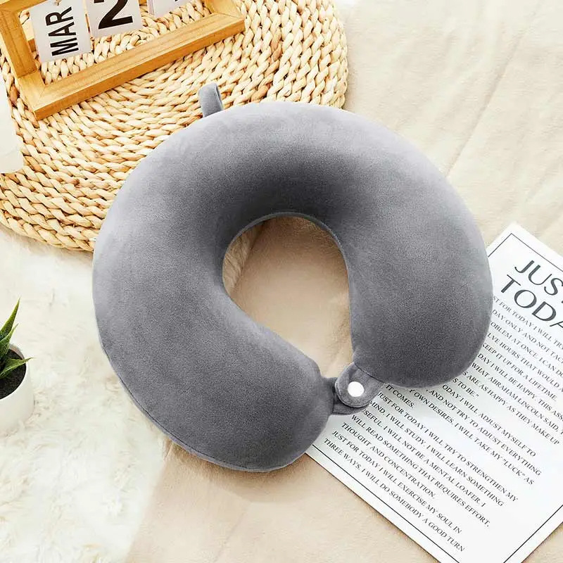 Grenzüberschreitendes, U-förmiges Nackenstützkissen aus Memory-Schaum für Langstreckenflüge, faltbar und praktisch_voghion.com