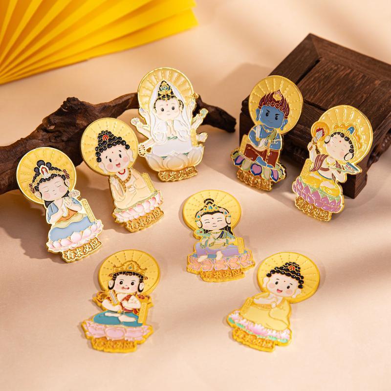 新中式国潮祈福八大守护神冰箱贴文创景区寺庙磁吸贴纪念工艺品|undefined