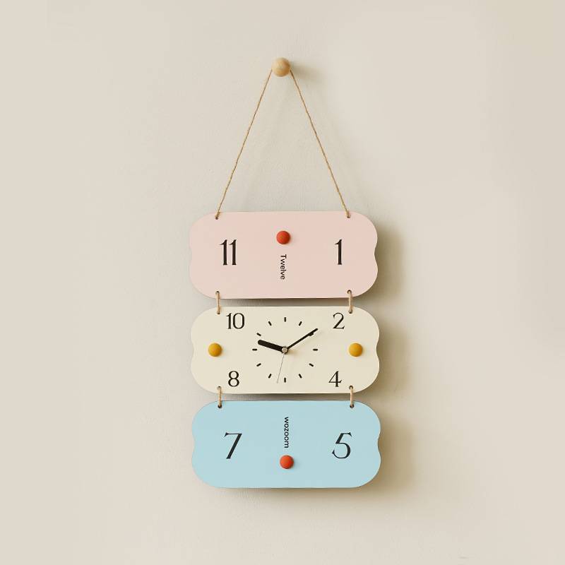 Wozoom Wall Clock Living Room Home Simple Clock Decorative Wall Clock Bedroom Door Handle Small Pendant