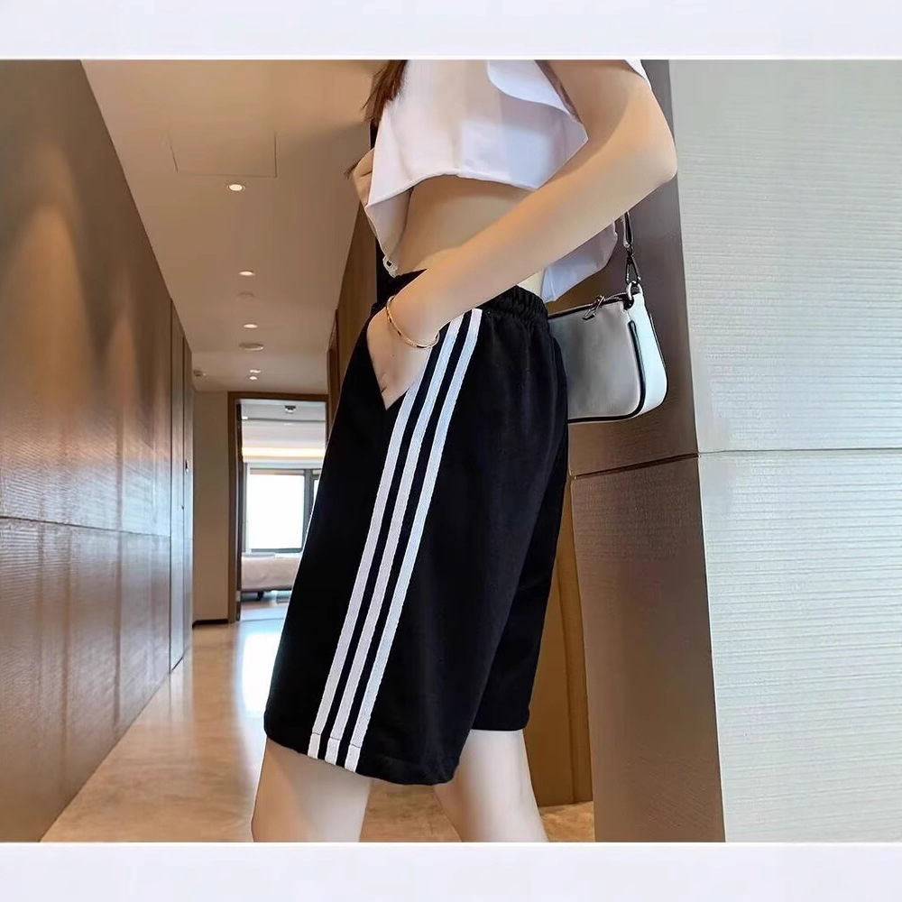 2025년 신상 여름 스트레이트 반바지 여성용 얇은 한국식 트렌디 3바 스포츠 5부 팬츠 속건성