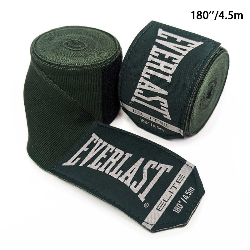 Everlast 4.5m Boxed Boxing Wraps, Sanda Free Fighting Hand Wraps, Training Bandages, Protective Gear, Black