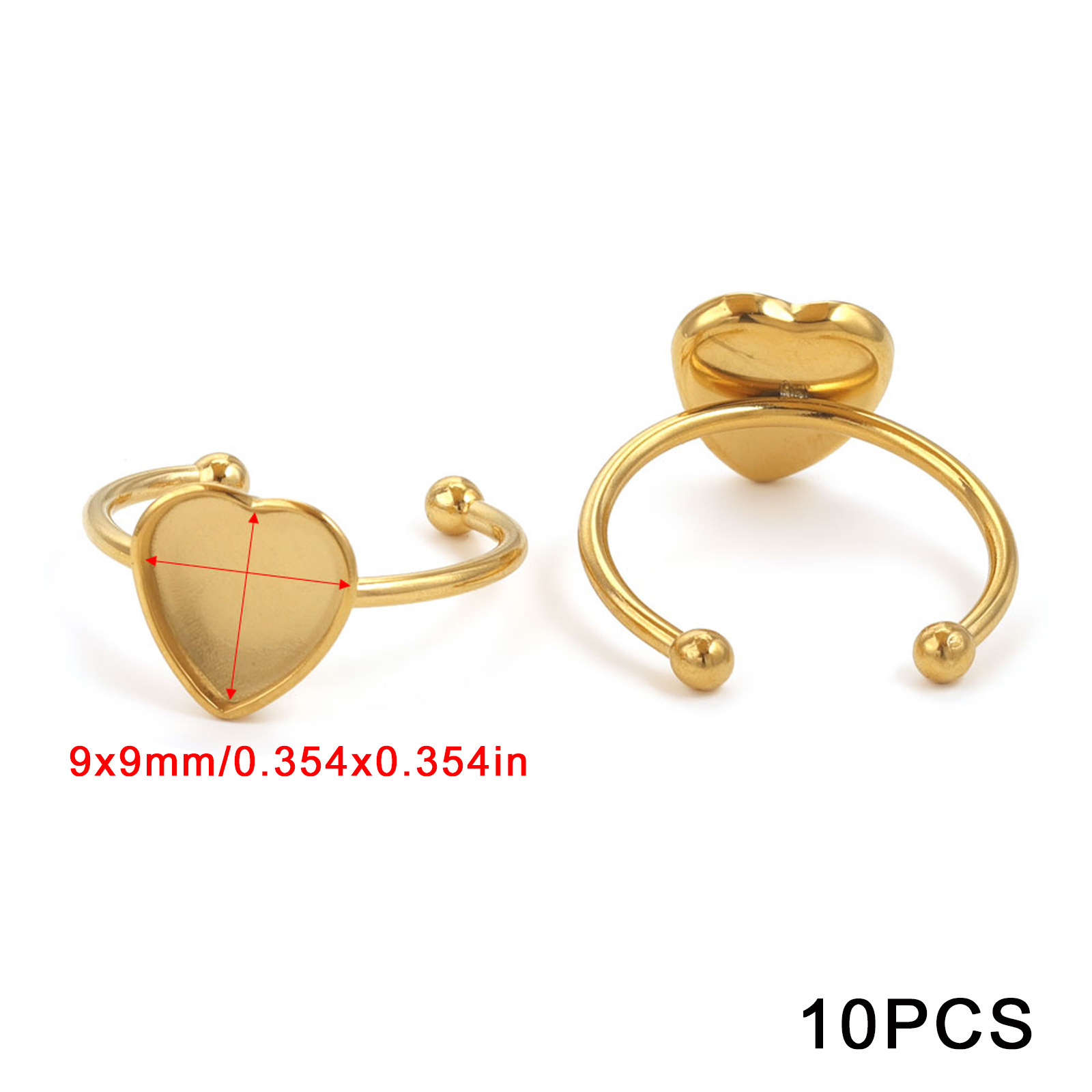 Acero inoxidable color-preservación pulido anillo titular DIY anillo plano anillo superficie horno oro incrustaciones perla apertura anillo titular Accesorios