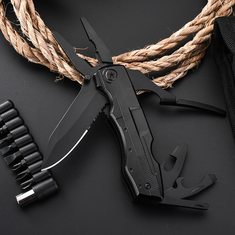 户外露营登山折叠随身便携组合钳子带螺丝批头组合工具折叠多用钳