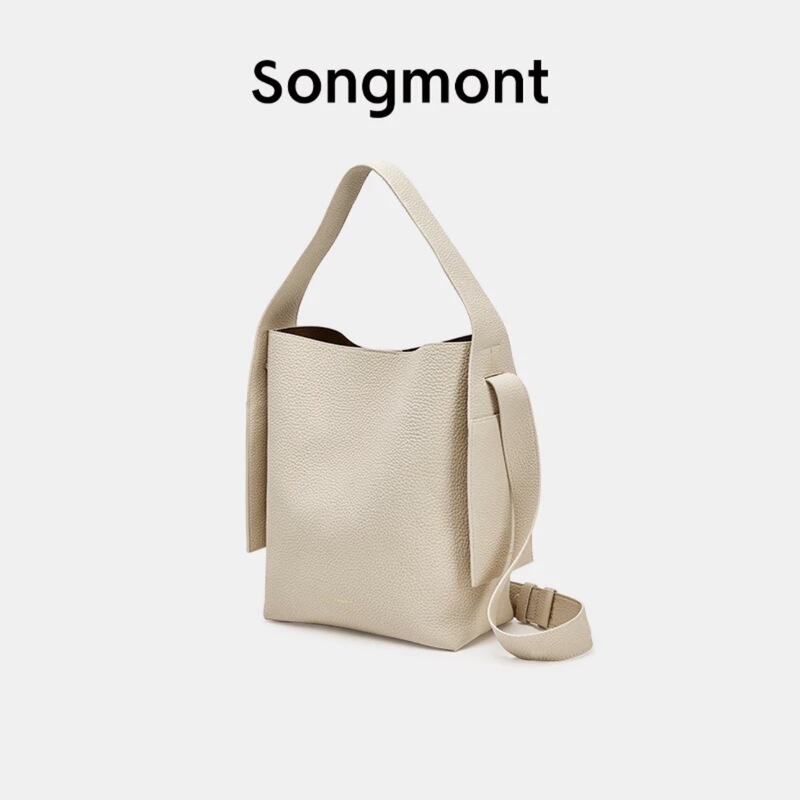 高颜值时尚挂耳托特包系列Songmont山下有松麂皮挂耳水桶包单肩|undefined
