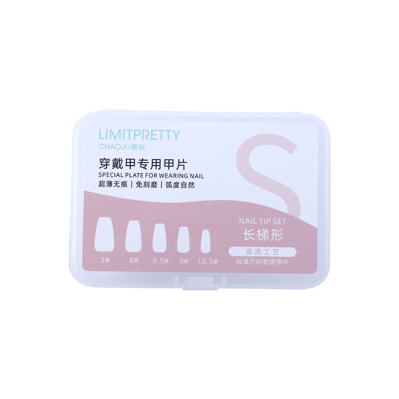 Nuevo esmalte de uñas de uso sin grabación de molienda en forma de T, gotas largas de 100 piezas de uso común de un solo tamaño, ultra delgada sin marcas