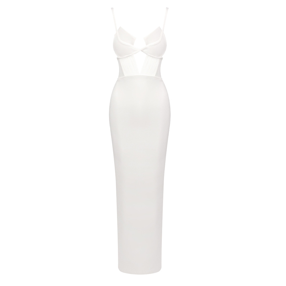 Women's Clothing Black Knitted Bandage Dress For Women Cross Strap Slim Fit Suitable For Commute Dates And Banquets_ecoleips.com