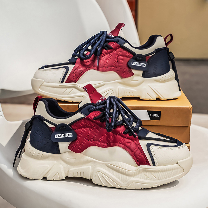 Zapatos de papá zapatos de hombre 2026 primavera nuevos zapatos de moda transpirables de moda para hombres zapatos deportivos casuales con suela gruesa aumentada
