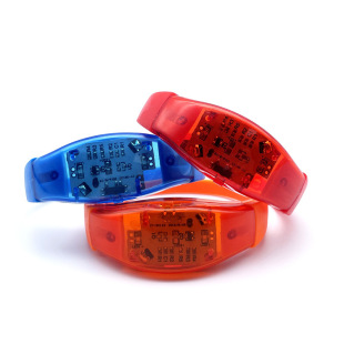 圣诞创意礼物小礼品发光手腕带LED硅胶发光手环应援手镯可印LOGO