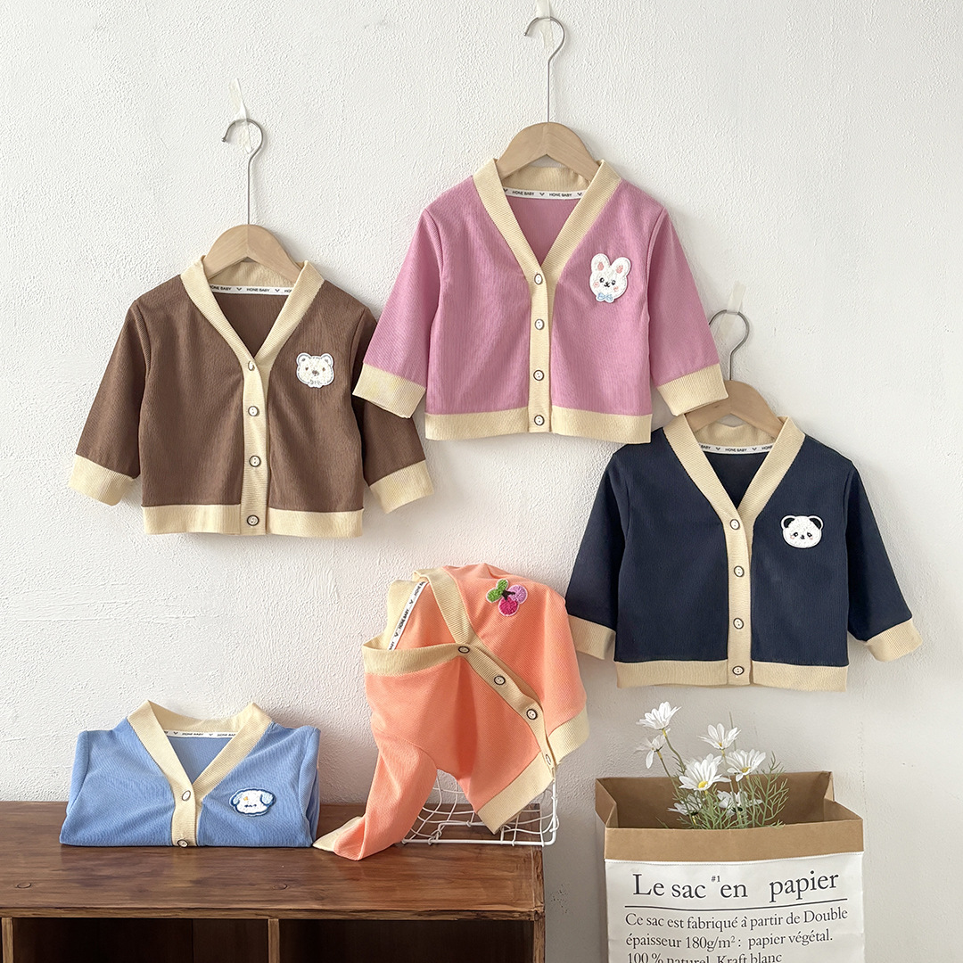 Comercio exterior transfronterizo chaqueta de punto para niños primavera y otoño camisa coreana cardigan chaqueta de moda infantil