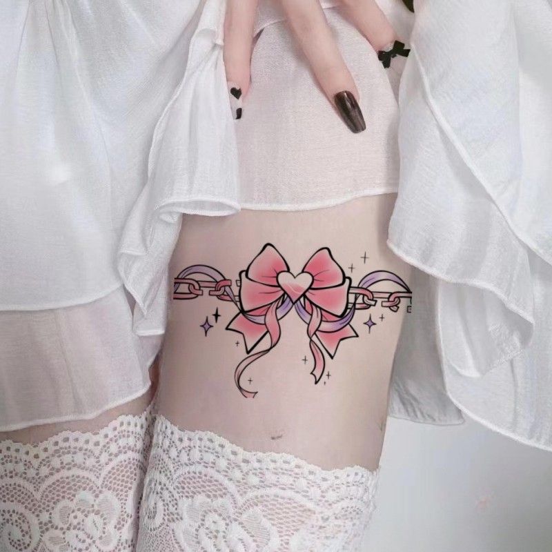 Girl Pink Dopamine Cross Little Bear Cat Tattoo Leg Ring Bow Flower Arm Waterproof Soft Girl Color Girl Pink Dopamine Cross Little Bear Cat Tattoo Leg Ring Bow Flower Arm Waterproof Soft Girl Color