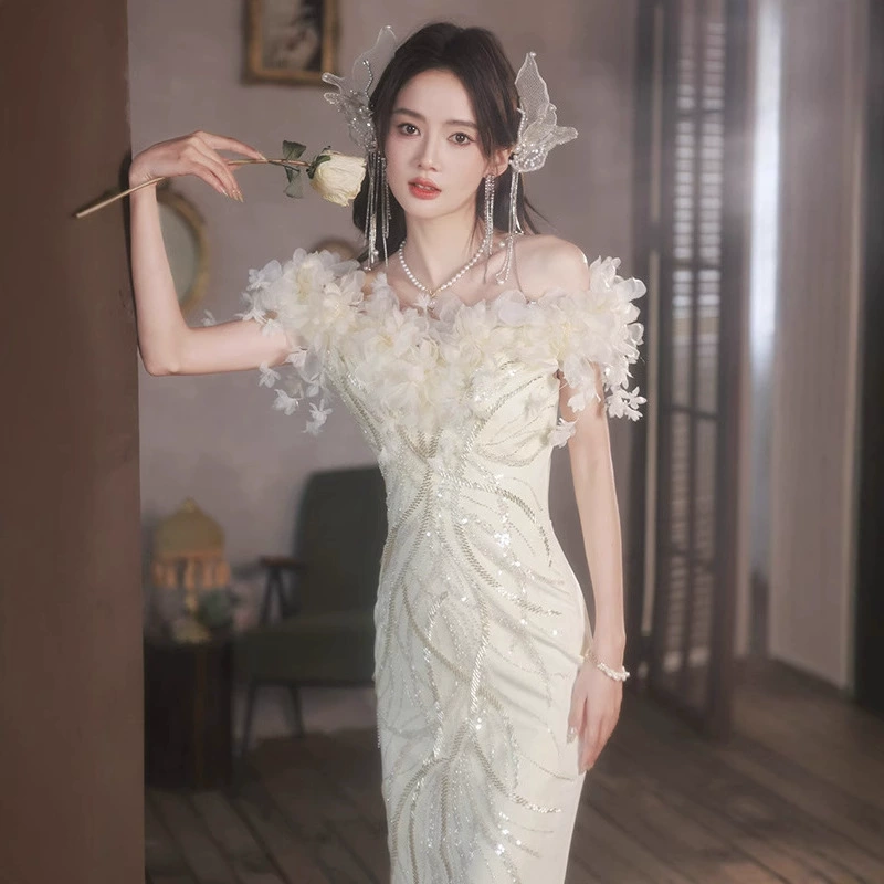 Бежевое вечернее платье, пружина весны? отклонение