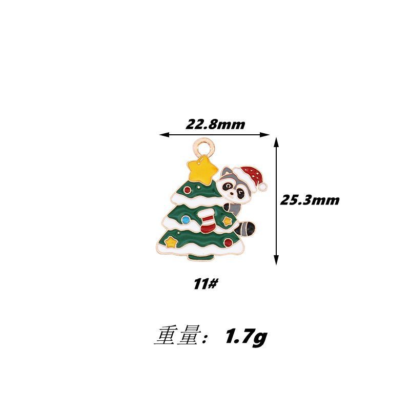跨境圣诞节卡通DIY饰品配件滴油合金圣诞老人雪花麋鹿耳饰吊坠配|undefined