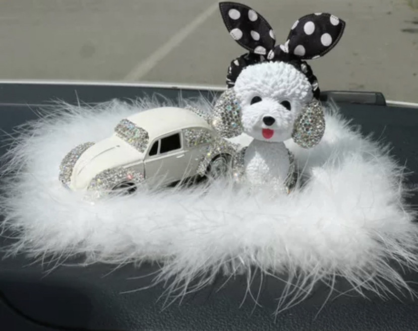 Camellia bowknot modelo de coche bola de perforación decoración de coche decoración de coche rojo neto suministros de coche para niñas cojín peludo image 12