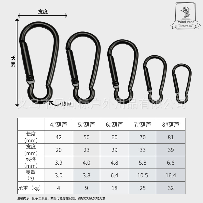 電気泳動全黒滑走路角形アルミニウム合金登山ボタン4 5 6 7 8号D形押し平ひょうたん形フックボタン|undefined