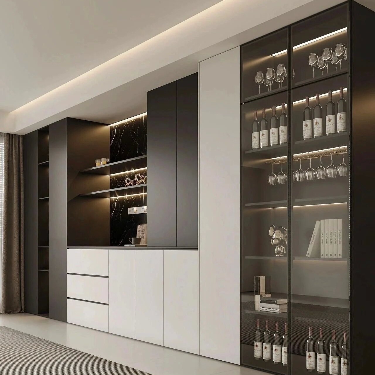 Custom-Made Wine Cabinet for the Whole House with Doors and Cabinets, E0 Grade/Enf Grade, Walk-In Closet, Shoe Cabinet, Balcony Cabinet, Cupboard, Tatami