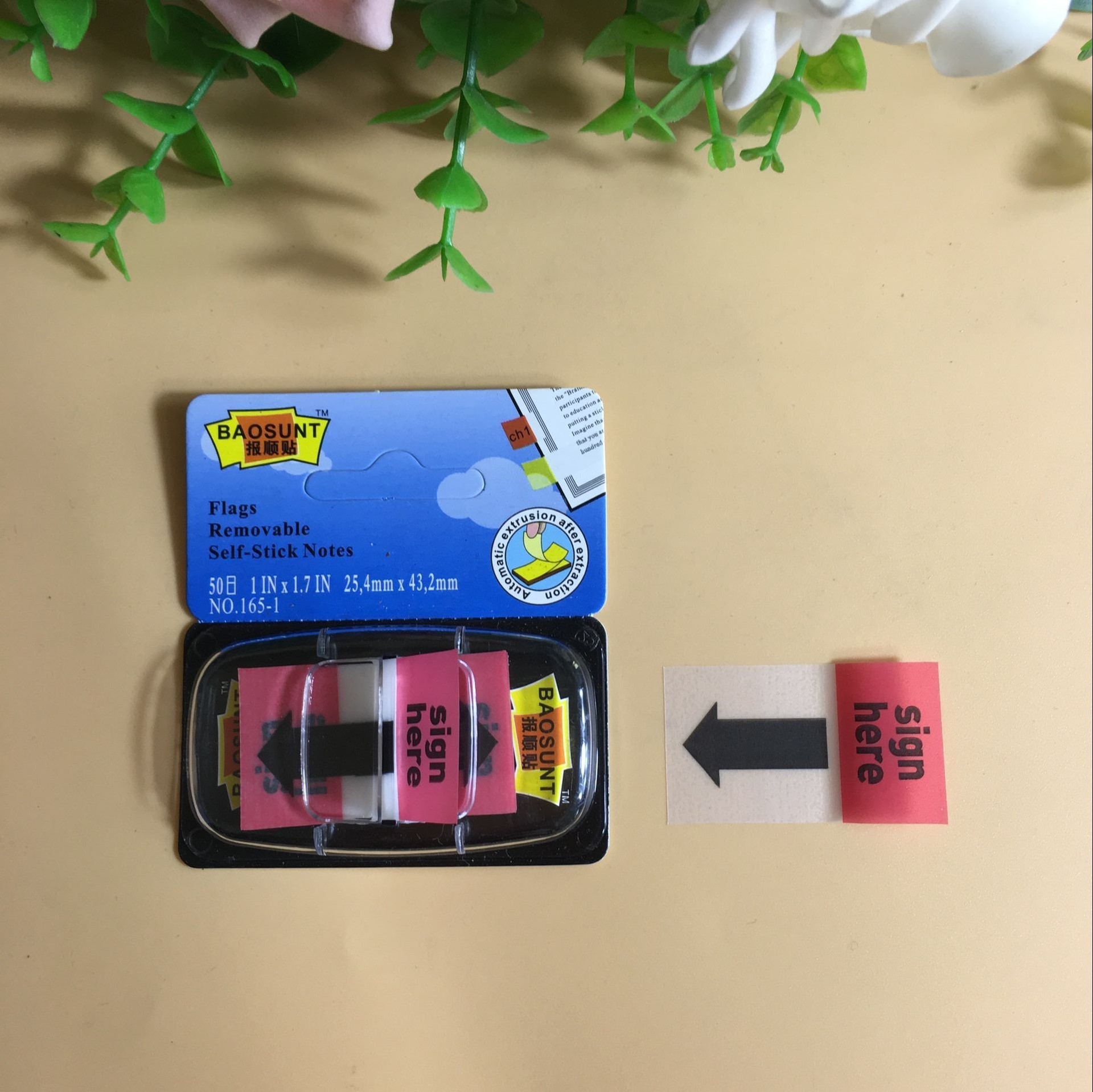 Color fluorescente de dos vías nota adhesiva suministros de oficina creativa con flecha etiqueta de plástico etiqueta indicadora transparente de secado rápido