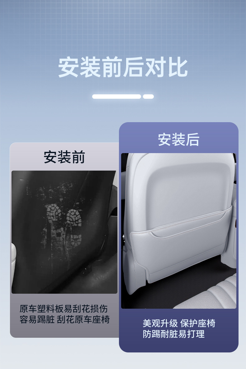 Suitable for 25 Models of Geely Galaxy M9 Anti-Kick Pads, Rear Seat Anti-Kick Pads, Seat Back Car Interior Modification Accessories