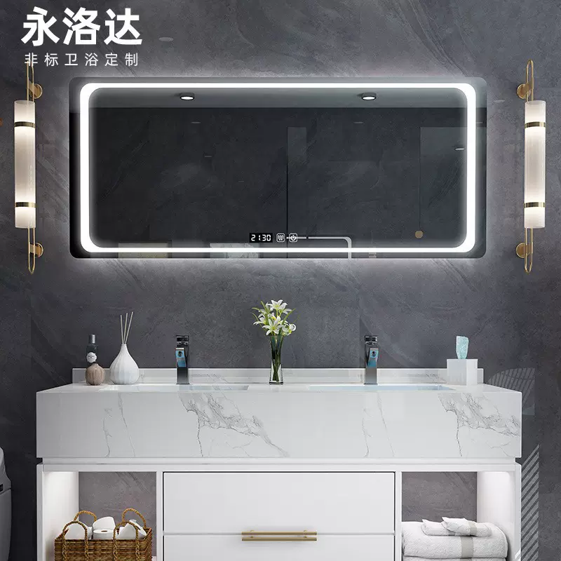 定制智能轻奢浴室柜组合现代简约大理石卫生间洗漱台洗手洗脸盆