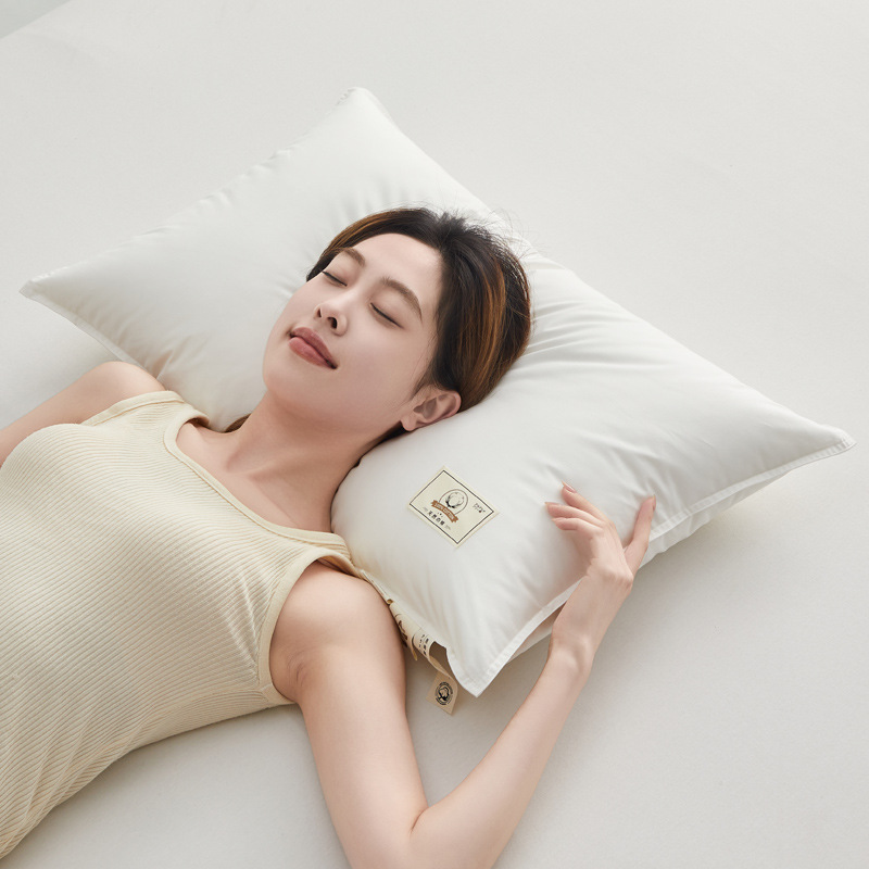 A급 천연 면 베개 - 낮은 베개 - 높이 약 8cm