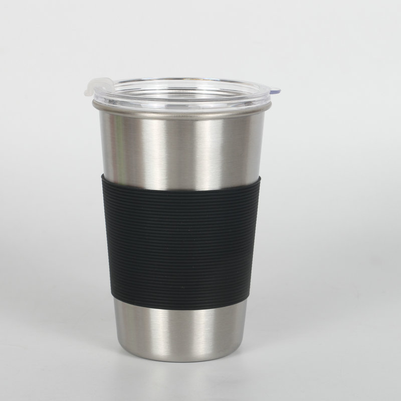 304ステンレスカップシリコンカップ付きプラスチック蓋コーヒーカップ飲料ミルクカップ|undefined