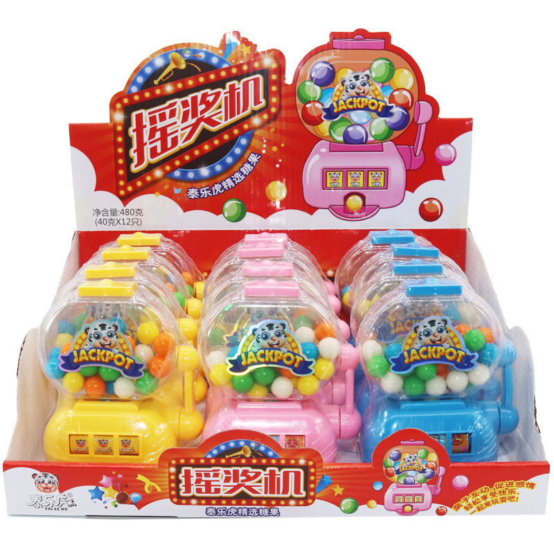 Lucky lottery machine sugar machine sugar twisting machine slot machine fruit hard candy casual snack children's toy candy wholesale