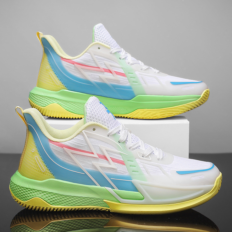 Basketball Shoes Men's and Women's Low-top Practical Summer Mesh Surface Breathable Non-slip Wear-resistant Shock-absorbing Lightweight Soft Bottom Student sneaker