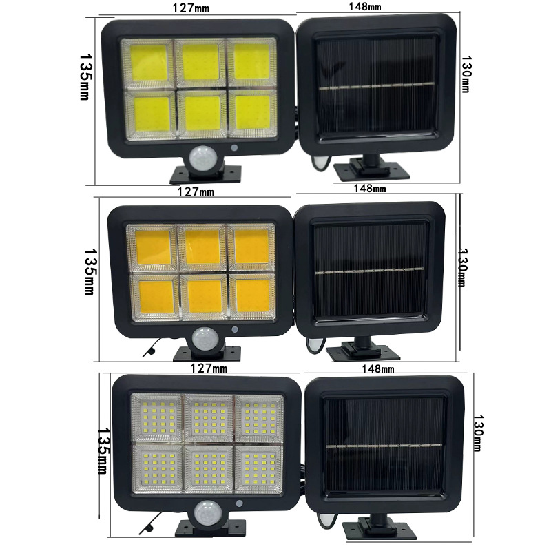 Nueva luz solar, control remoto de alta potencia, luz solar LED dividida, jardín al aire libre, lámpara de pared china