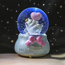 小小的我少女心发光梦幻水晶球音乐盒彩灯雪花水球摆件生日礼物