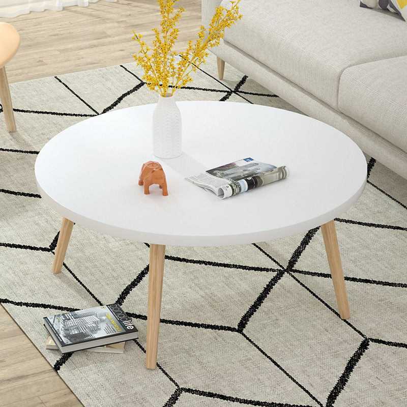 원형 테이블 흰색 직경 40-40 높이 단단한 나무 다리