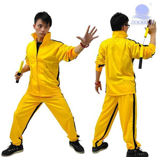 Bruce Lee 2-piece yellow sportswear death game split jacket genuine!