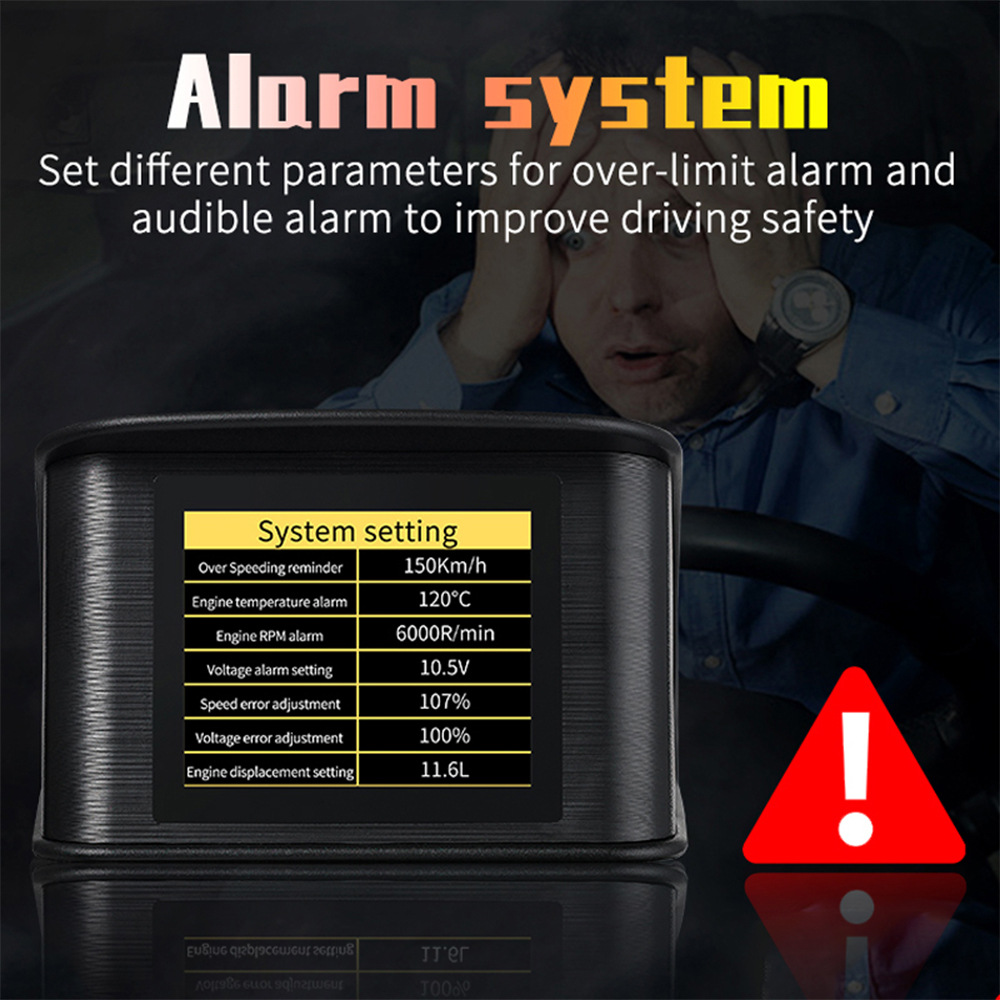 P10 Car Hud Head-Up Display Car Projector Driving Computer Obd2 Head-Up Display High-Definition Digital