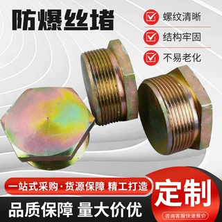 防爆丝堵DN25内六角外丝不锈钢304堵头实心碳钢外六角密封丝堵