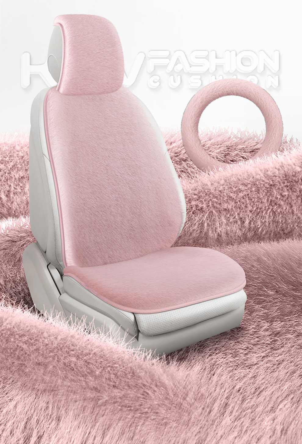 Winter New Plush Imitation Mink Velvet Warm Car Seat Cushion Fleece-Lined Thickeneded Anti-Slip Universal Car Seat Cushion Multi-Piece Set