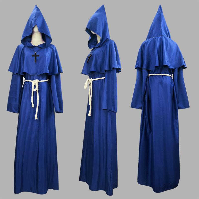 ハロウィンコスプレ衣装中世僧侶服修道院ローブウィザード服司祭服 COS 衣装ステージ服|undefined