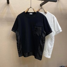 欧洲站 2025口袋拼接大牌半袖T恤 男女同款 微信代理欧美男装短袖