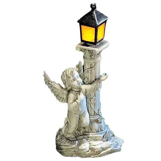  Garden Roman Column Little Angel Ornaments Home Resin New Retro Solar Character Crafts Handmade