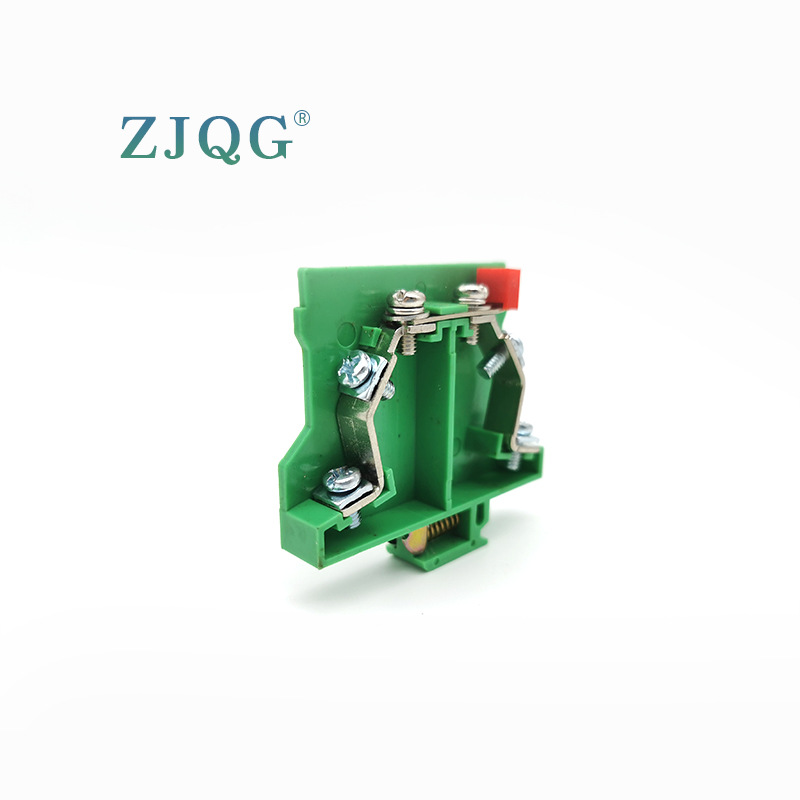 Currently available high and low card rail type green JF5 series terminal blocks