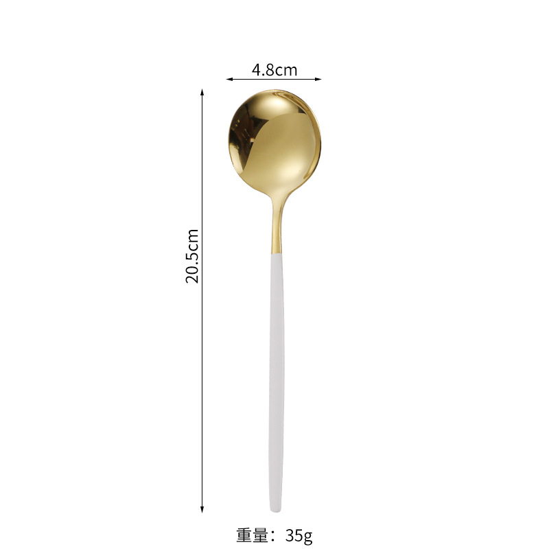 Cuchillo de filete occidental, tenedor, cuchara de postre Vajilla transfronteriza de 4 piezas Amazon Acero inoxidable portugués cuchillo, tenedor y traje de cuchara