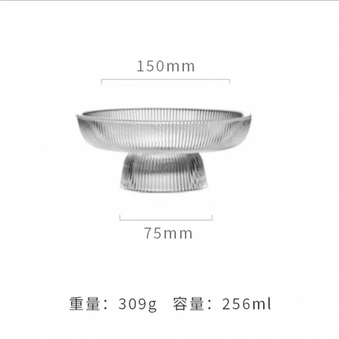 Plato de fruta alto de vidrio de lujo ligero, sala de estar para el hogar, plato de fruta exquisito, bandeja de refrigerio de alta calidad, vajilla al por mayor