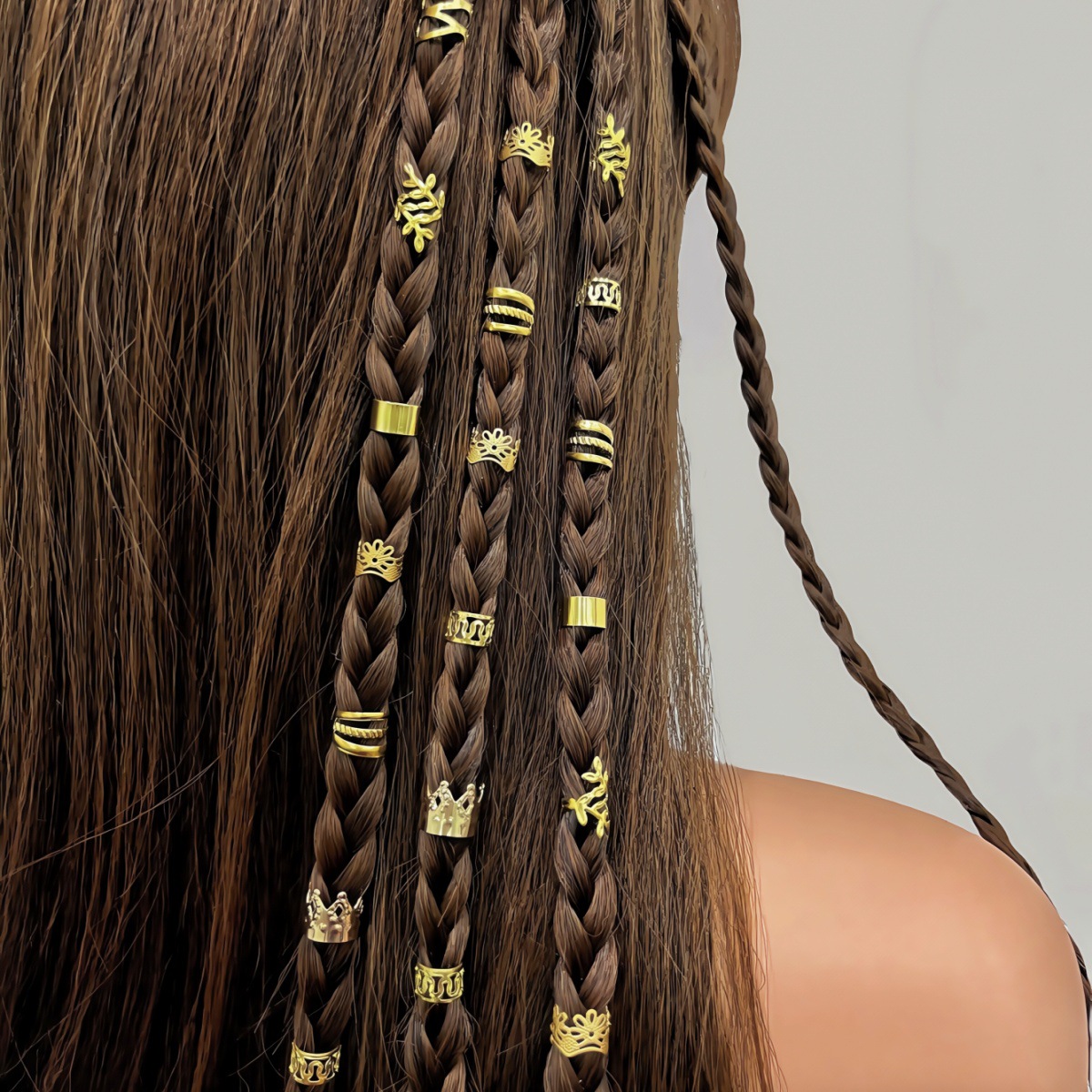 70 piezas de anillo de cabello trenzado sucio hueco transfronterizo exclusivo para Amazon Xiyin Temu Alojamiento completo Shein Venta caliente europea y americana