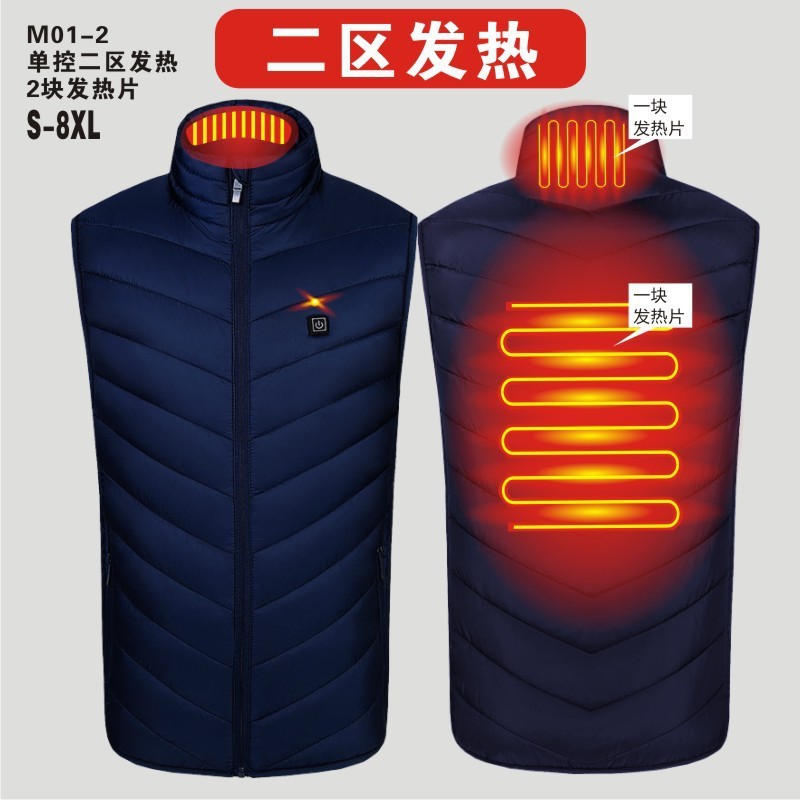 跨境爆款发热马甲冬季保暖发热服USB男女款加热背心智能电热外套|undefined