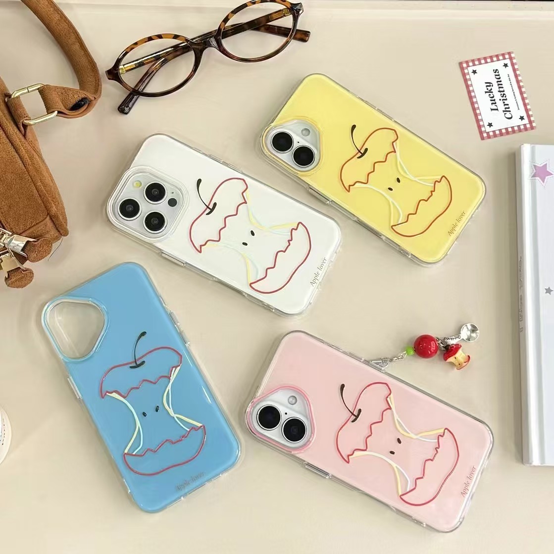 Línea de color de macarons estilo ins Apple para iPhone 15 funda para teléfono móvil 16ProMax Apple 14/13 hembra