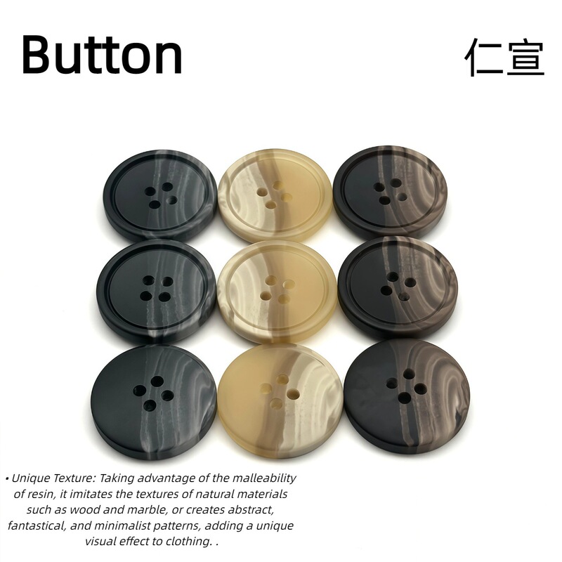 Resin Patterned Men's Suit Buttons, Versatile Casual Trench Coat Sweater Jacket Buttons, Women's High-Temperature Resistant Custom Buttons