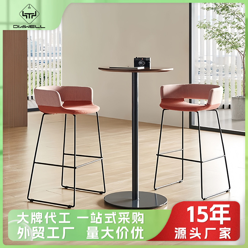 Exportación pequeña mesa redonda madera sólida MDF simple hogar alta sensación de mesa de comedor alta mesa de comedor
