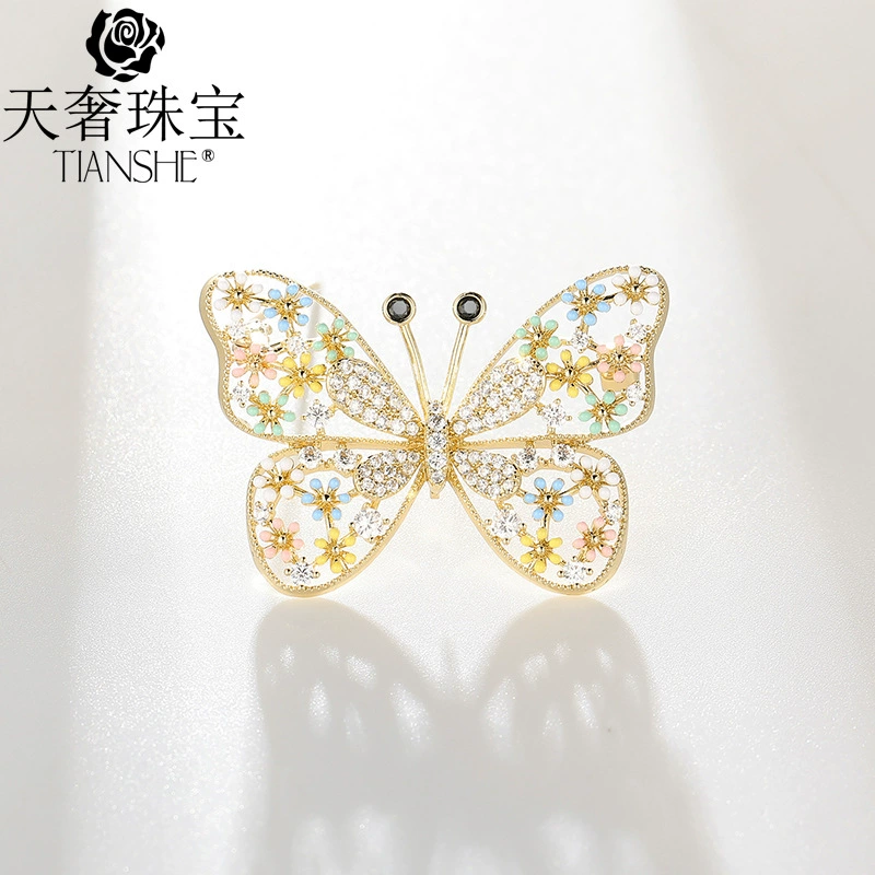 天奢珠宝 High-end fresh cartoon brooch from pearl, cardigan lapel pin, pin, Birthday gift