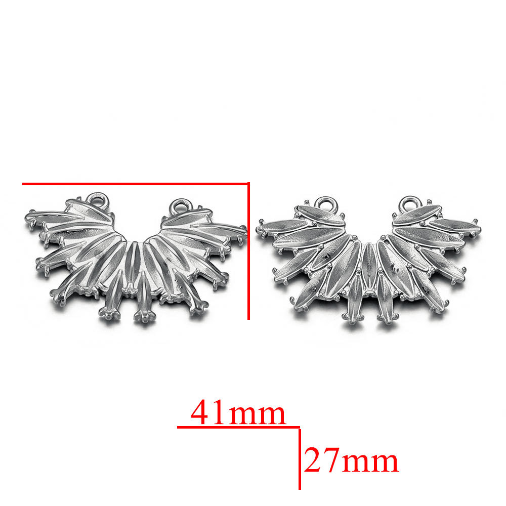 Europea y americana de acero inoxidable doble agujero lanzamiento borla colgante de acero de titanio DIY colgante accesorios de la joyería pendientes collar hecho a mano