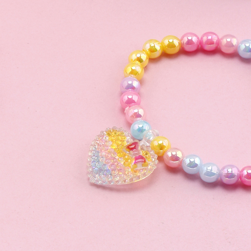 1 Set Fashion Heart Shape Plastic Resin Kidu0027S Bracelets